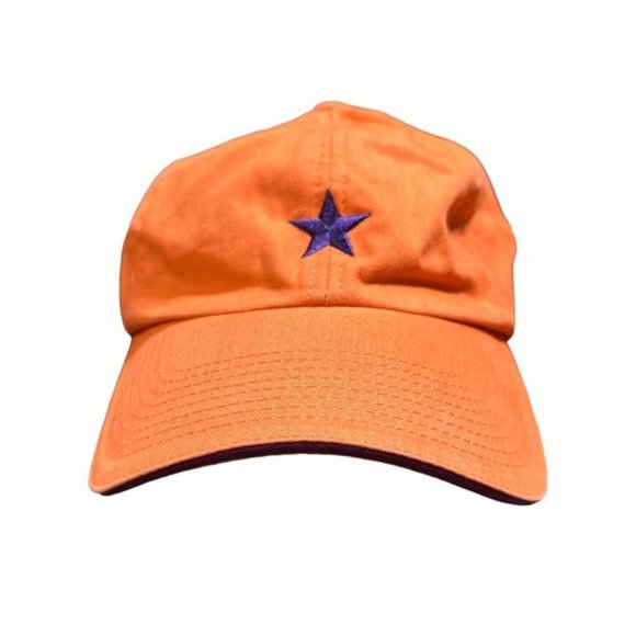 Shanghai Tang Orange Purple StarEmbroidered Logo Strapback Hat Cap